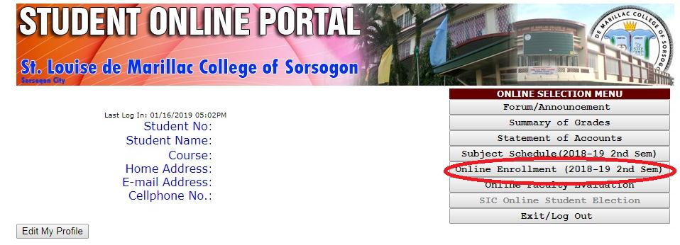 Online Enrollment Button
